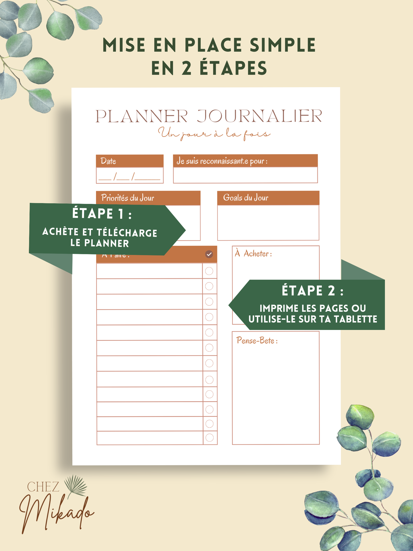 Trio planners (Quotidien, hebdo et mensuel)