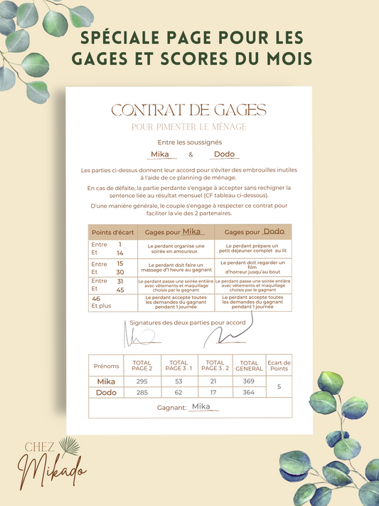 Jeu du ménage "Deux adultes et un bébé"