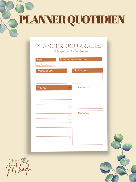 Trio planners (Quotidien, hebdo et mensuel)
