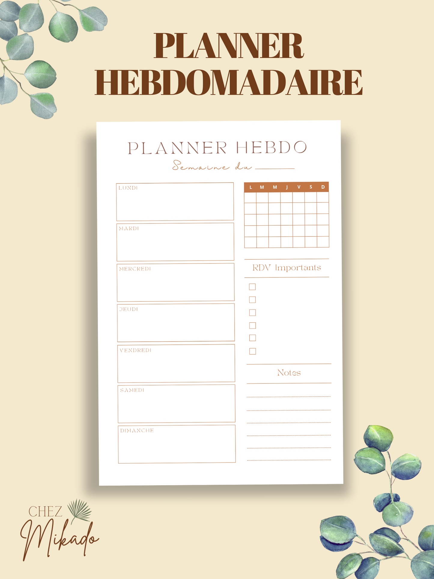 Trio planners (Quotidien, hebdo et mensuel)