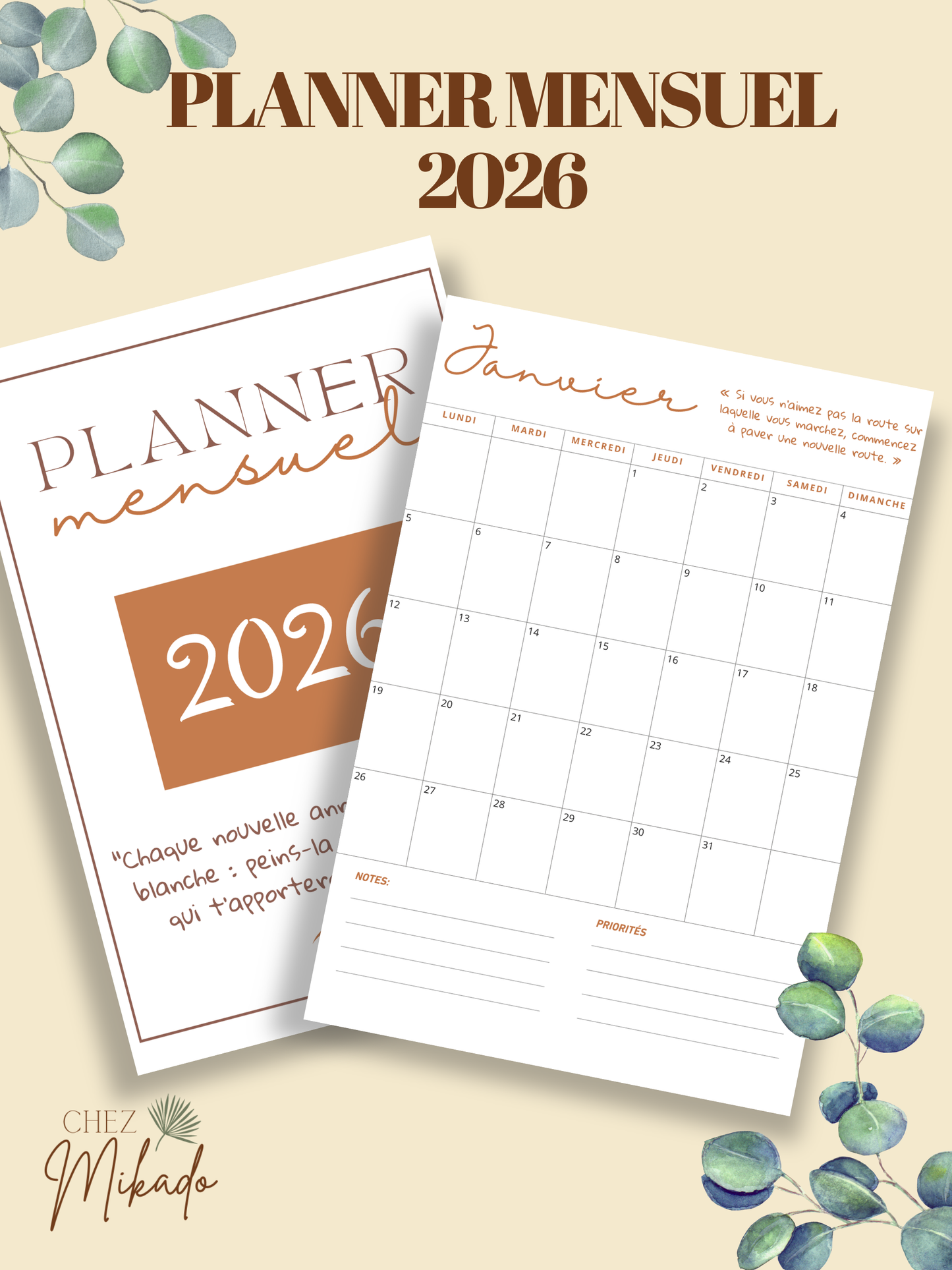 Trio planners (Quotidien, hebdo et mensuel)