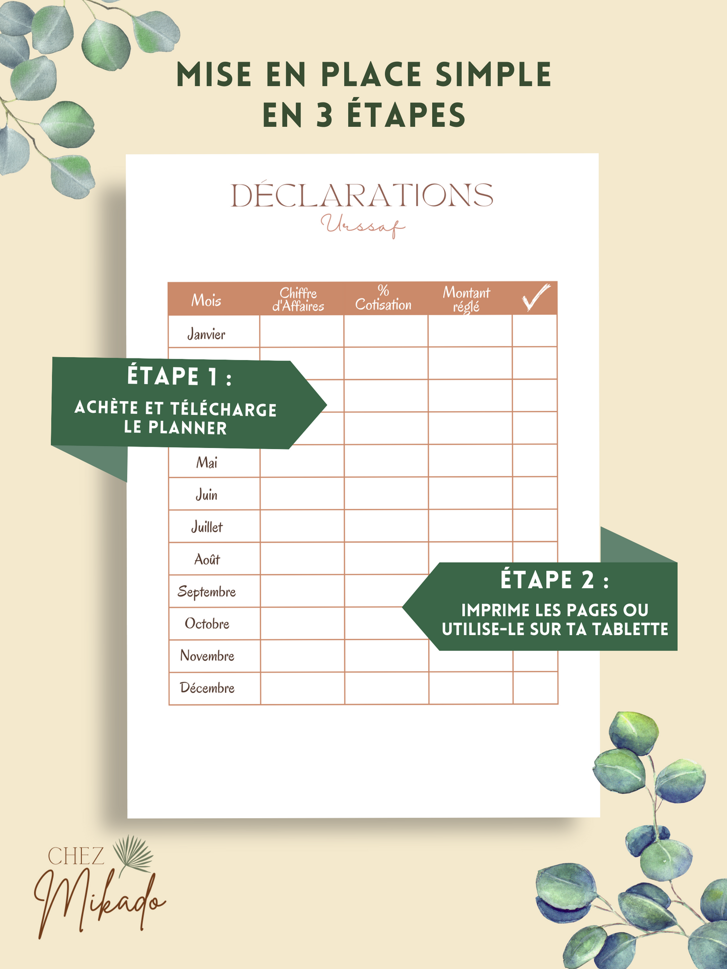 Le modèle Business Planner (Avec Planner Quotidien et  mensuel)
