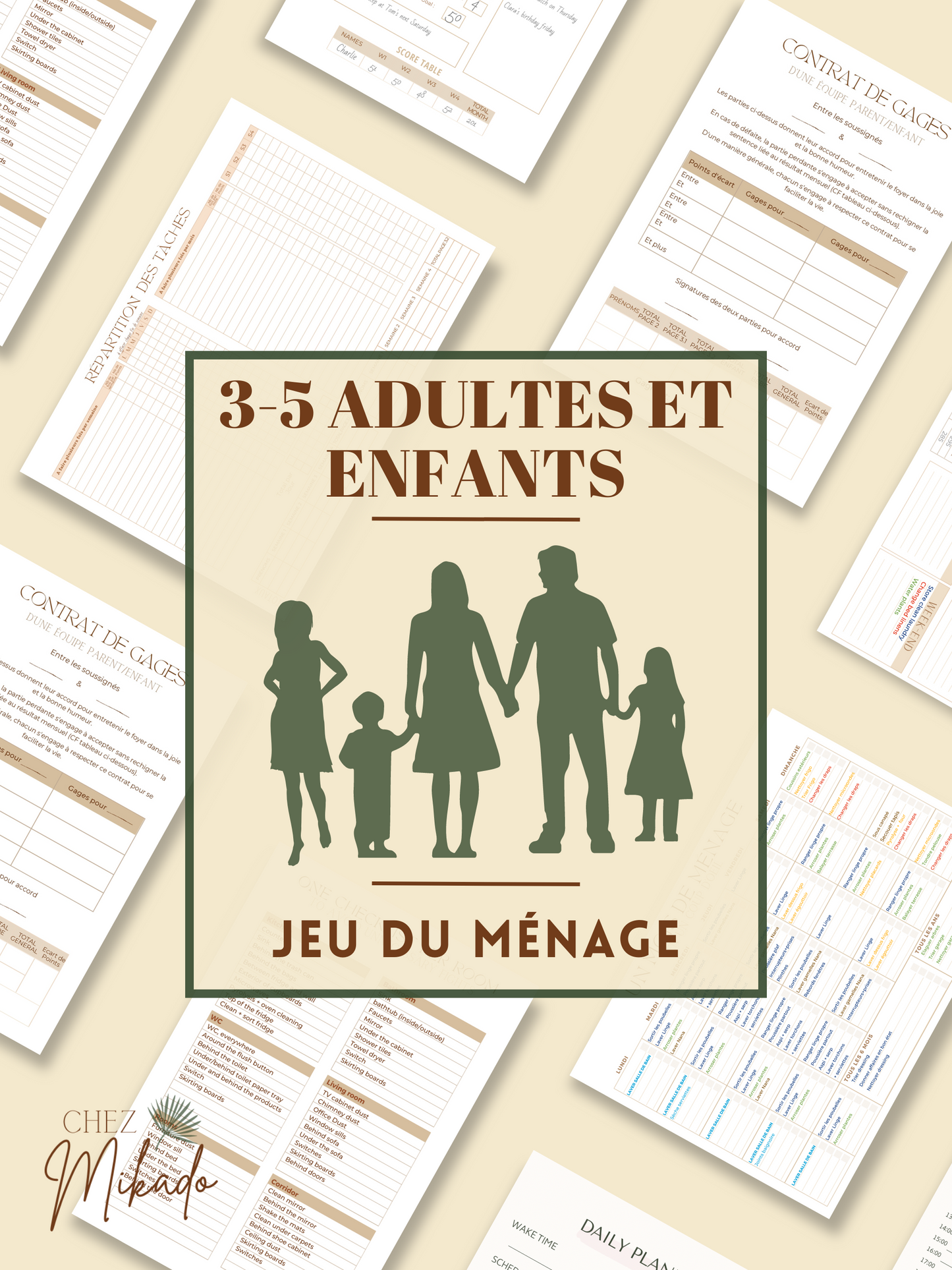 Jeu du ménage "De 3 à 5 adultes + enfants"