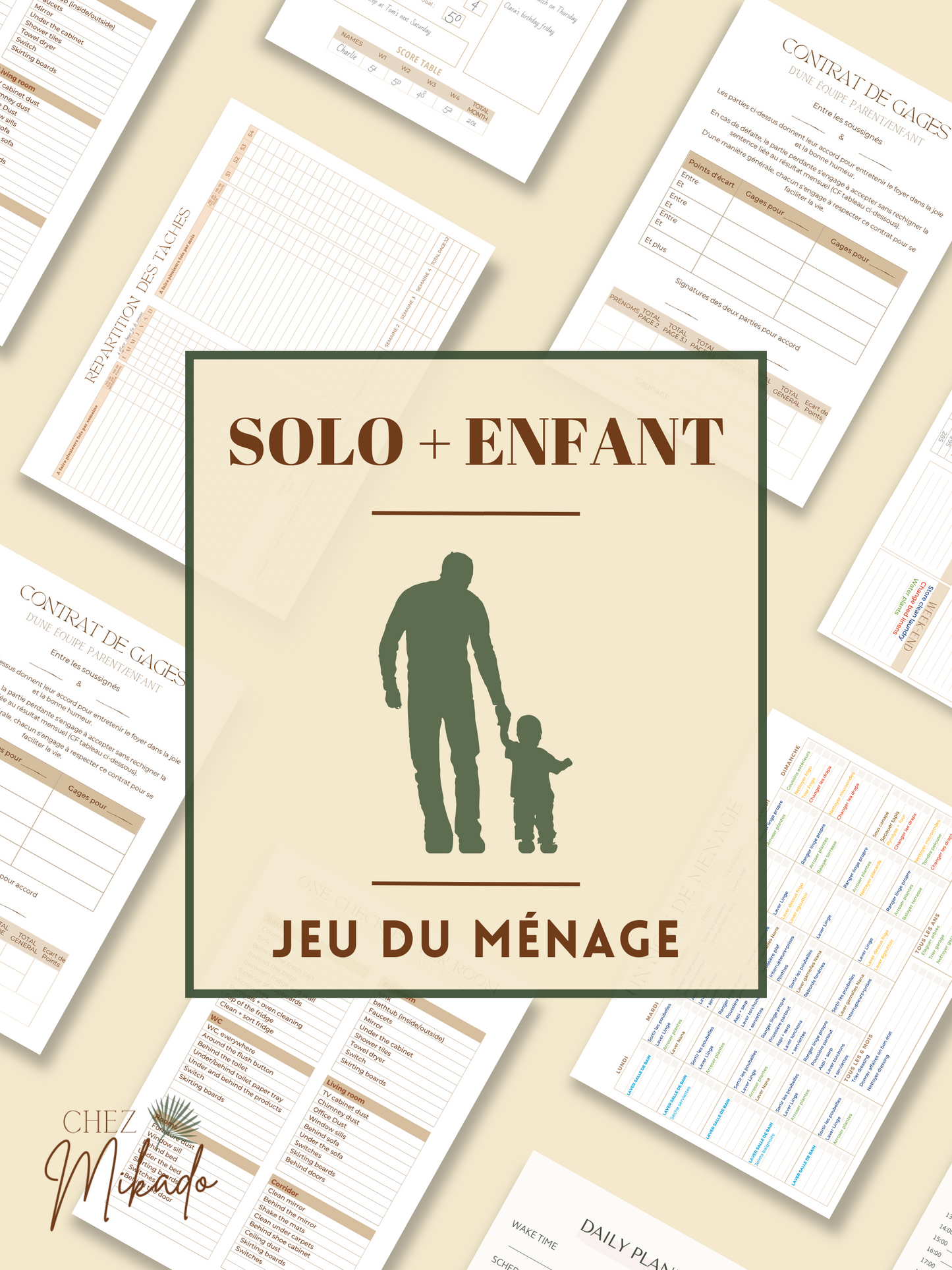Jeu du ménage "Un Adulte avec un enfant"