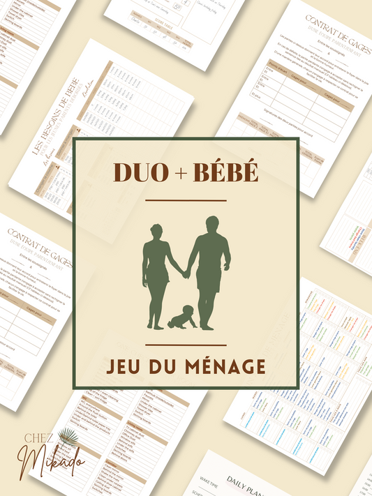 Jeu du ménage "Deux adultes et un bébé"