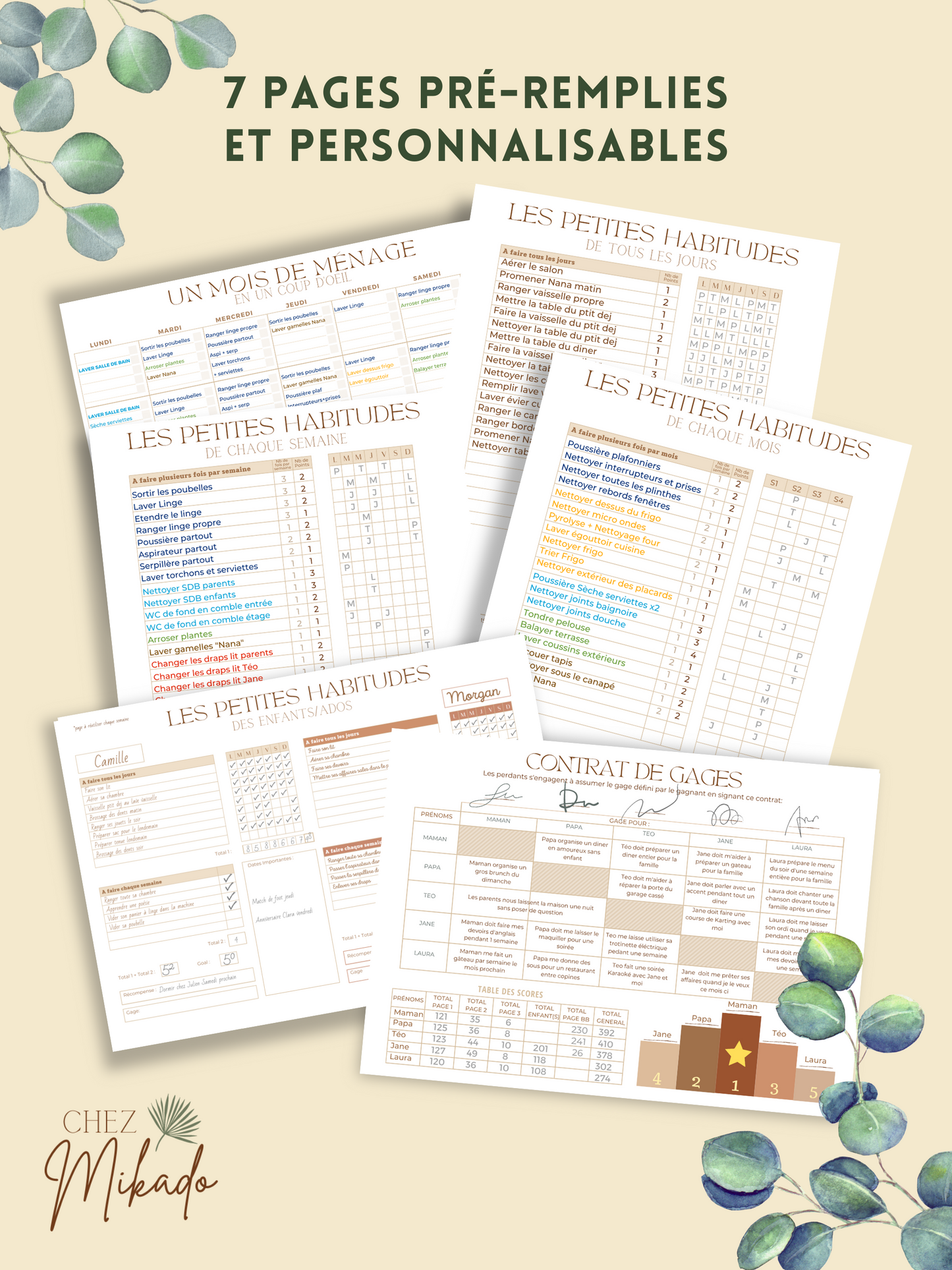 Jeu du ménage "De 3 à 5 adultes + enfants"