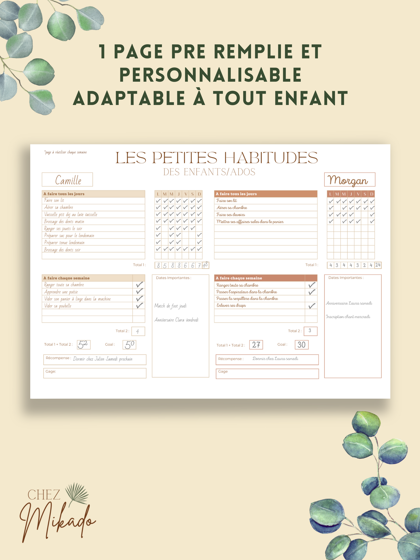 Le jeu du ménage ENFANTS (2 ans et +)