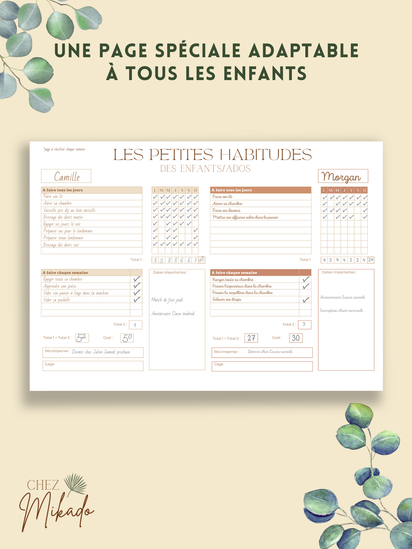 Jeu du ménage "De 3 à 5 adultes + enfants"