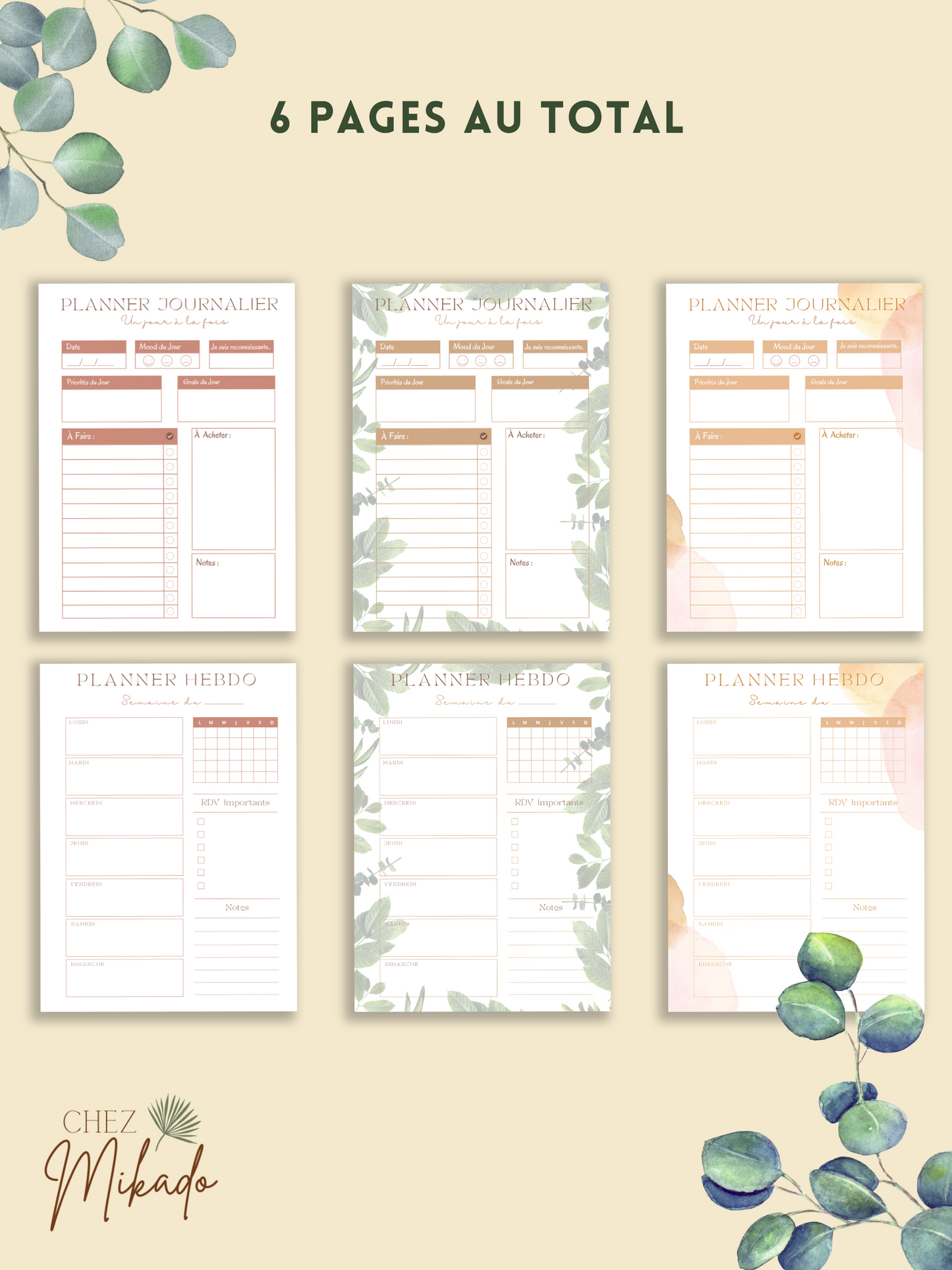 Le Planning Quotidien et Hebdomadaire