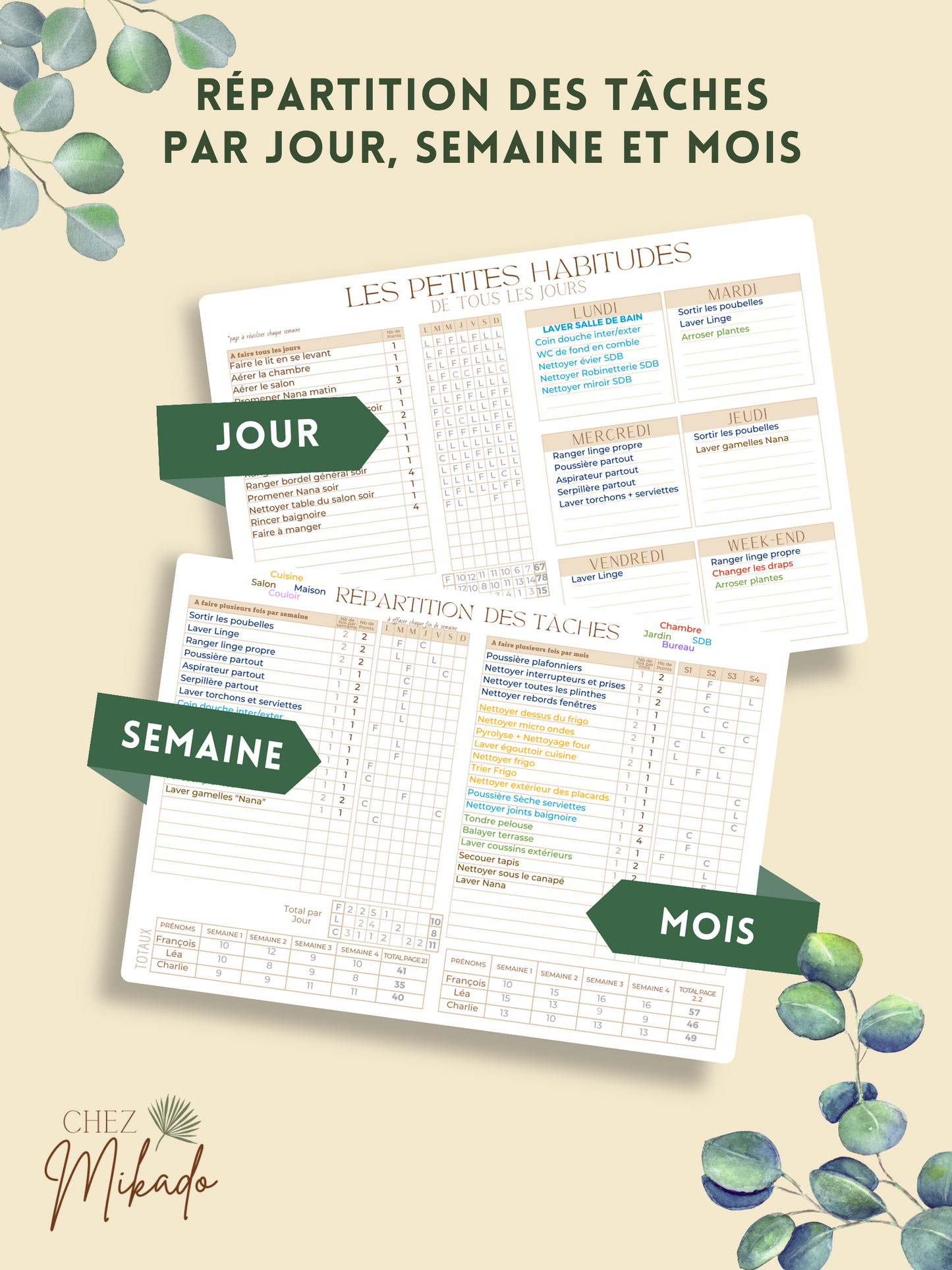 Jeu du ménage "Deux adultes et un bébé"