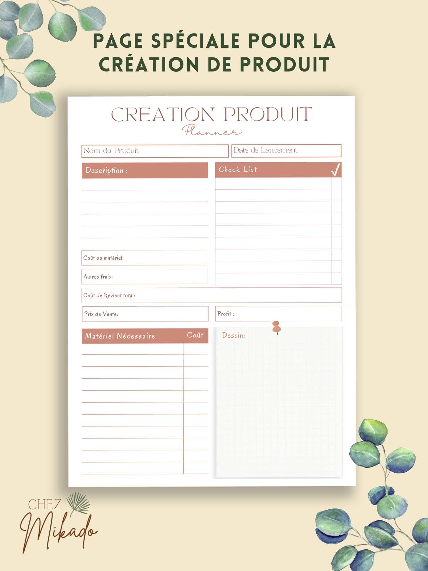 Le modèle Business Planner (Avec Planner Quotidien et  mensuel)