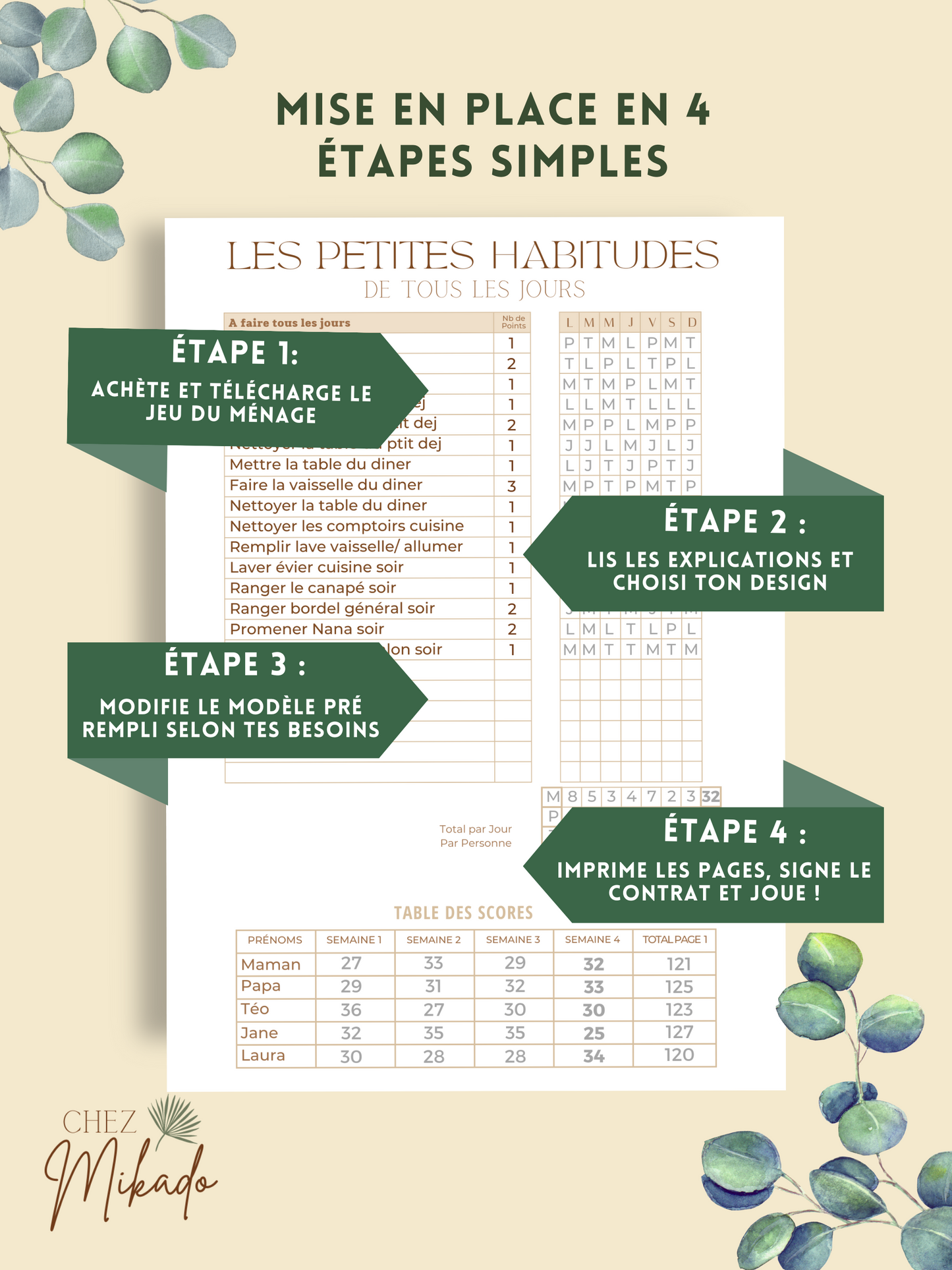 Jeu du ménage "De 3 à 5 adultes + enfants"