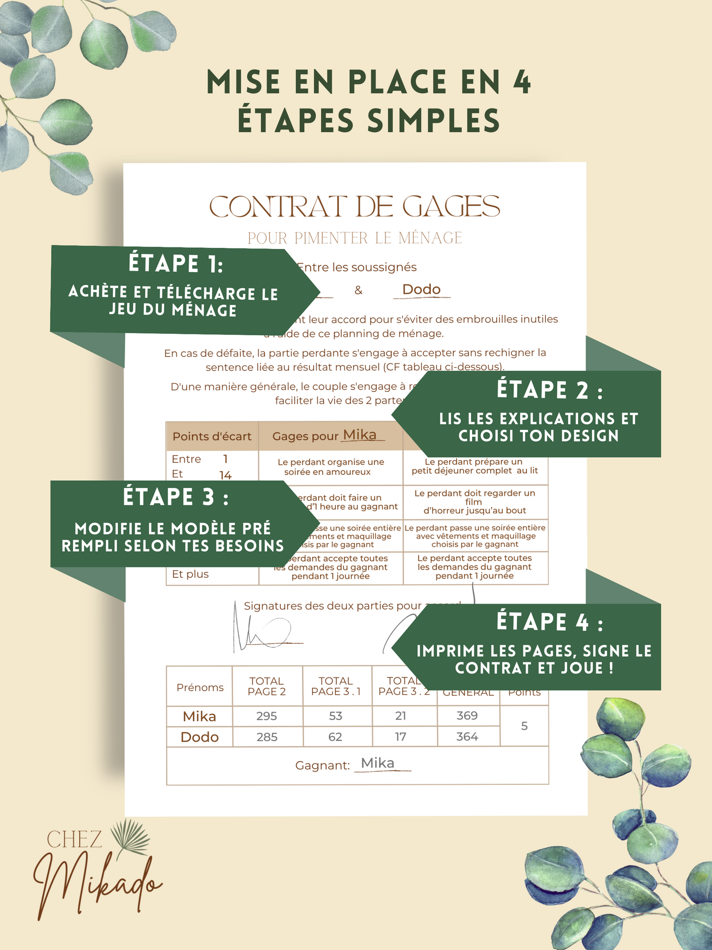 Jeu du ménage "Deux adultes et un bébé"